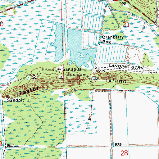 Topographic Map of Taylor Island, WI