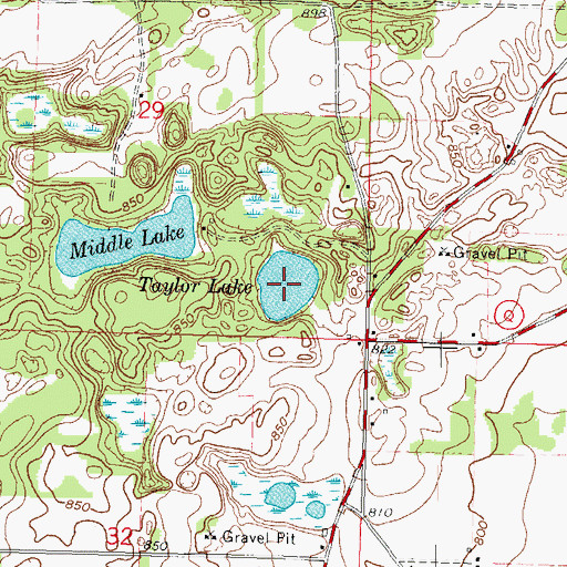 Topographic Map of Taylor Lake, WI