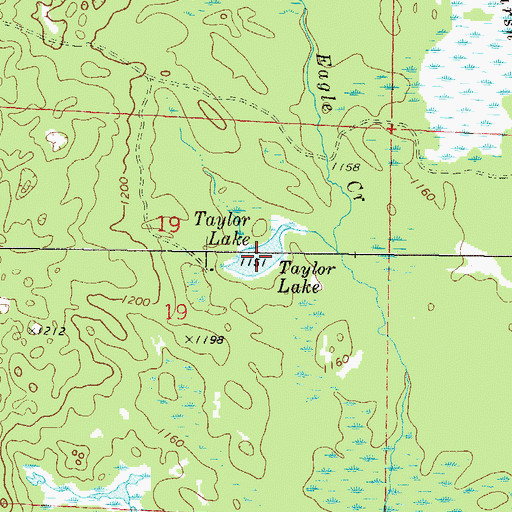 Topographic Map of Taylor Lake, WI