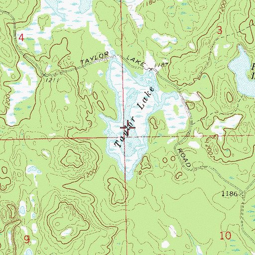 Topographic Map of Taylor Lake, WI