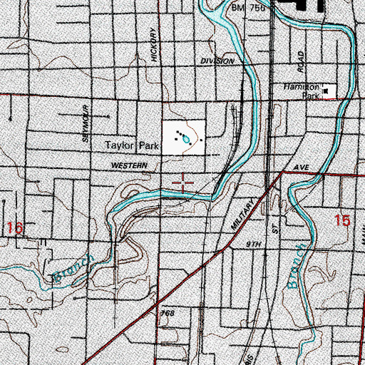 Topographic Map of Taylor Park, WI