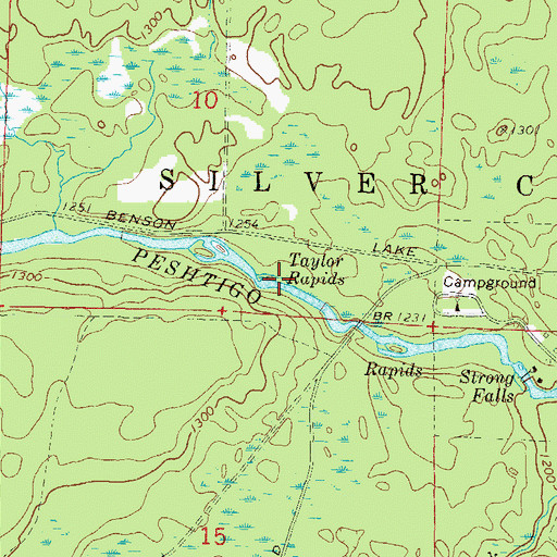 Topographic Map of Taylor Rapids, WI