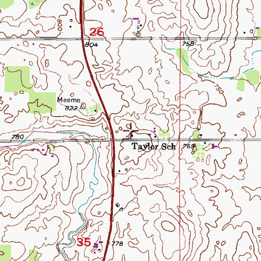 Topographic Map of Taylor School, WI