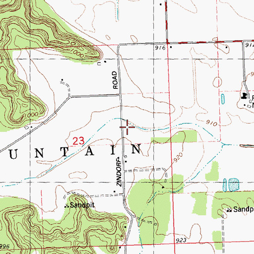 Topographic Map of Teachout Valley, WI