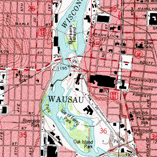 Topographic Map of Technical Institute, WI