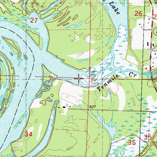 Topographic Map of Tenmile Creek, WI