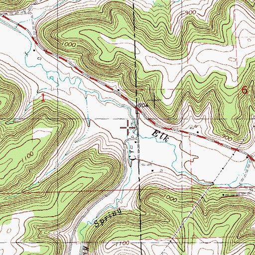 Topographic Map of Tenny Spring Creek, WI