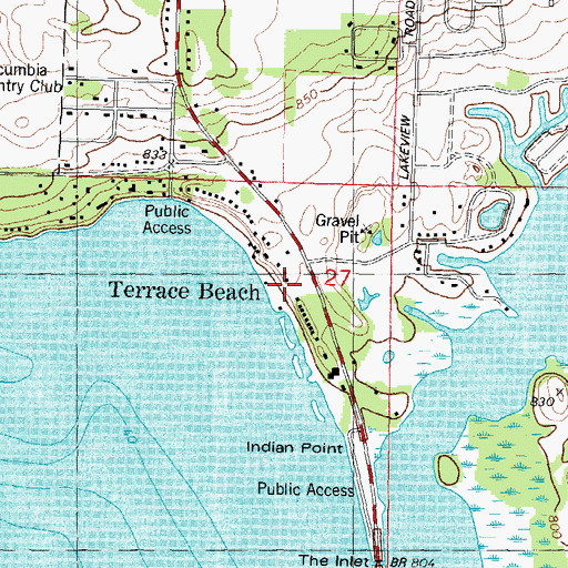 Topographic Map of Terrace Beach, WI
