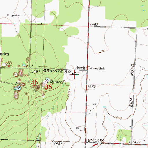 Topographic Map of Hewitt - Texas Elementary School, WI