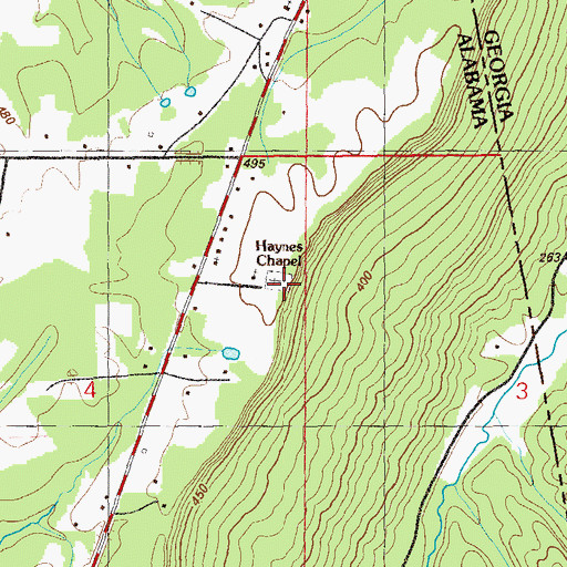 Topographic Map of Payne Cemetery, AL