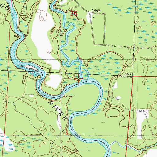 Topographic Map of The Outlet, WI
