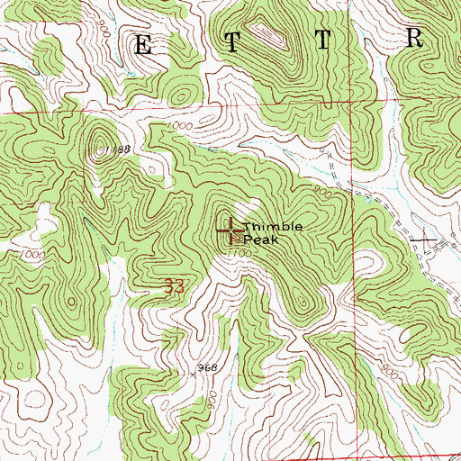 Topographic Map of Thimble Peak, WI