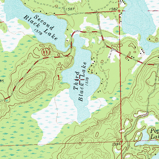 Topographic Map of Third Black Lake, WI