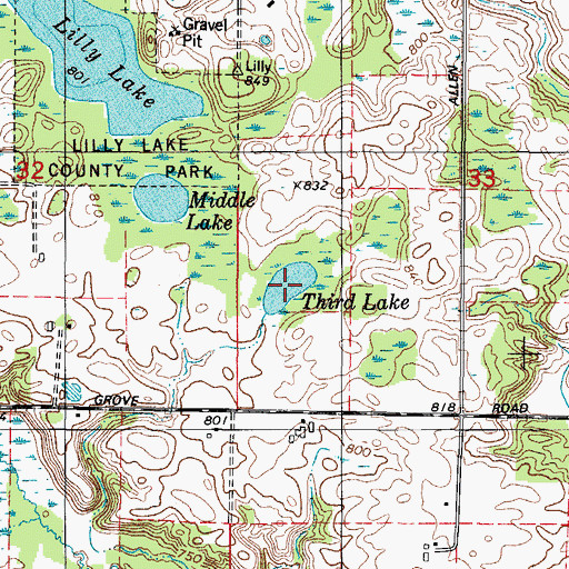 Topographic Map of Third Lake, WI