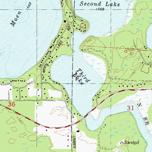 Topographic Map of Third Lake, WI