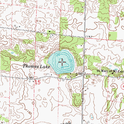 Topographic Map of Thomas Lake, WI