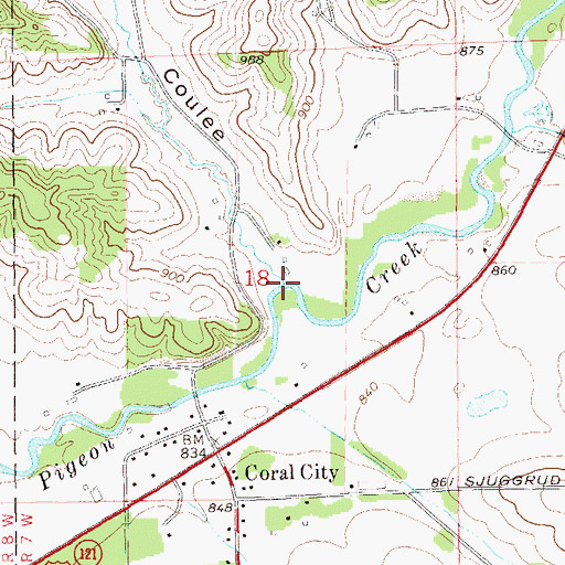 Topographic Map of Thompson Coulee, WI