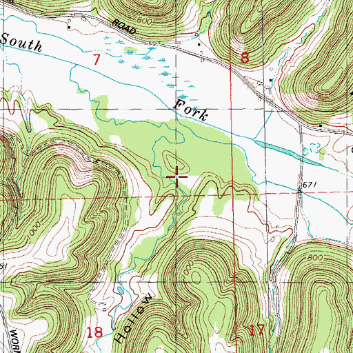 Topographic Map of Thompson Hollow, WI