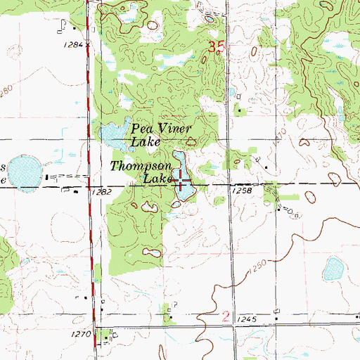 Topographic Map of Thompson Lake, WI