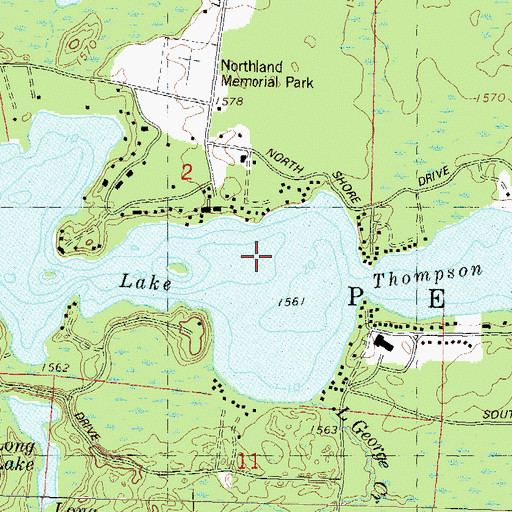 Topographic Map of Lake Thompson, WI