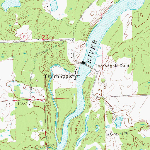Topographic Map of Thornapple, WI