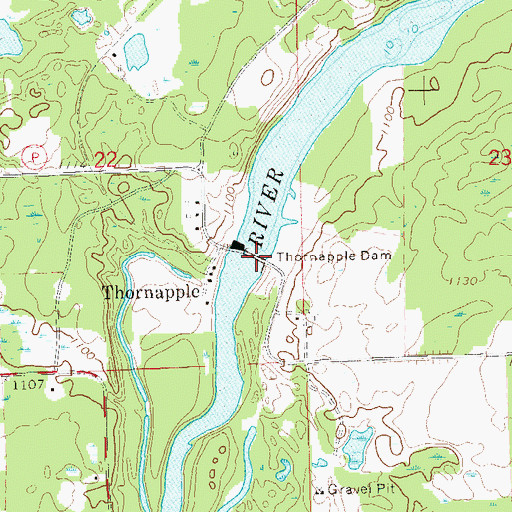 Topographic Map of Thornapple Dam, WI