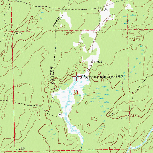 Topographic Map of Thornapple Spring, WI