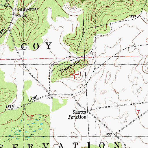 Topographic Map of Thorp Hill, WI