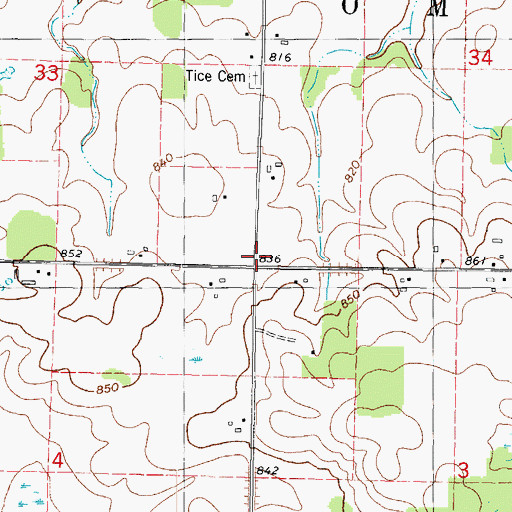 Topographic Map of Tice School, WI