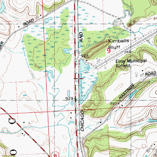 Topographic Map of Tiedtke Valley, WI
