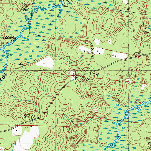 Topographic Map of Big John Cemetery, AL
