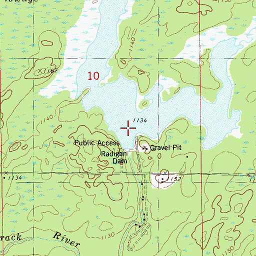 Topographic Map of Toad Creek, WI