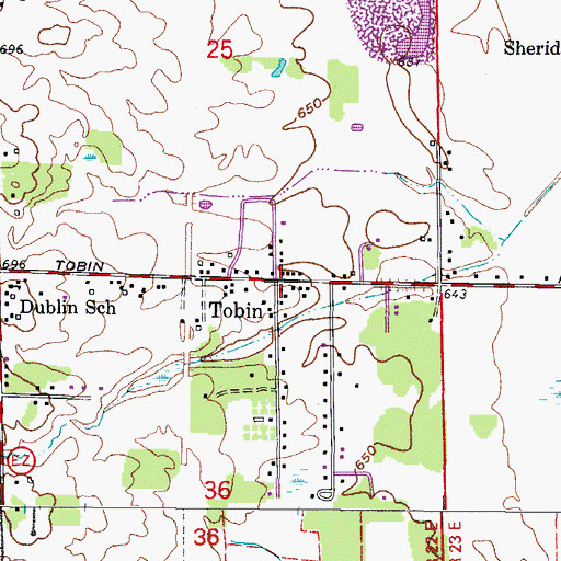 Topographic Map of Tobin, WI