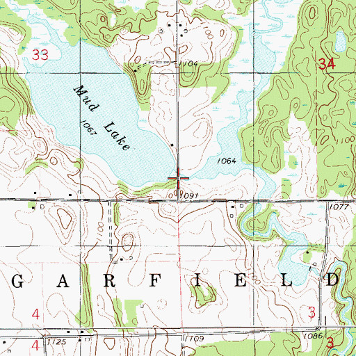 Topographic Map of Toby Creek, WI
