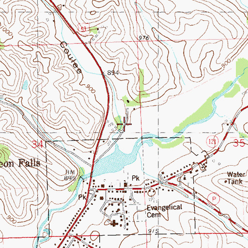 Topographic Map of Tomter Coulee, WI