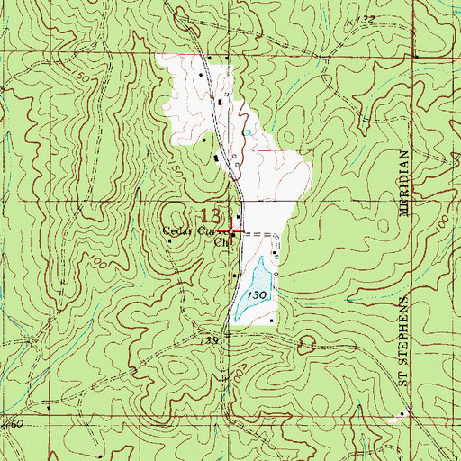Topographic Map of Cedar Curve Church of God, AL