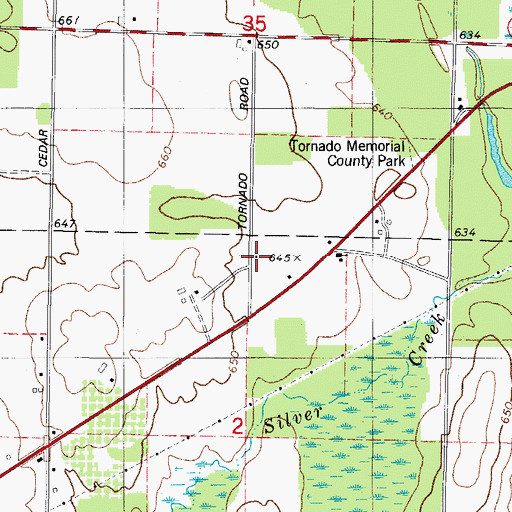 Topographic Map of Tornado School, WI
