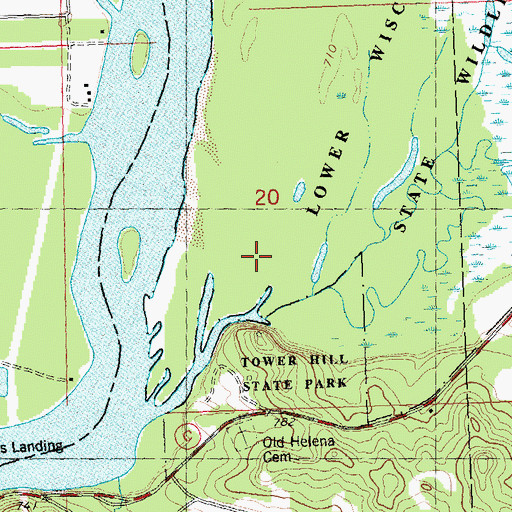 Topographic Map of Tower Hill State Park, WI