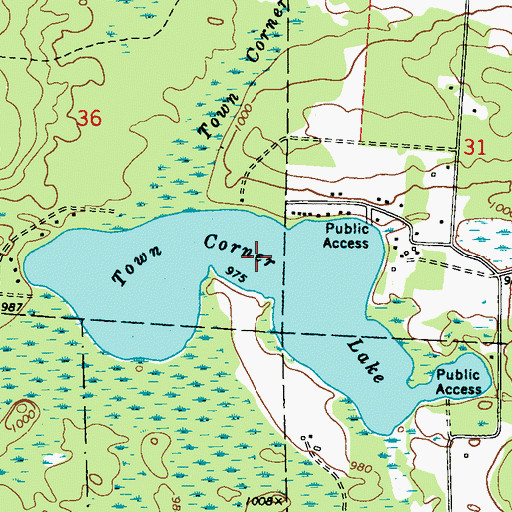 Topographic Map of Town Corner Lake, WI