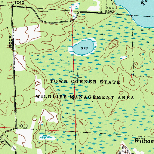 Topographic Map of Town Corner State Wildlife Management Area, WI