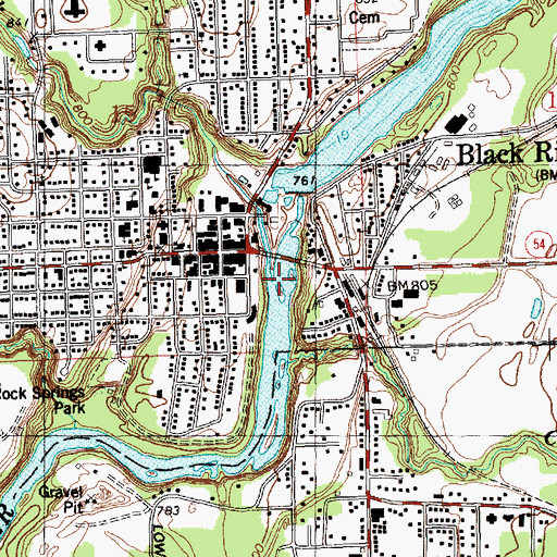Topographic Map of Town Creek, WI