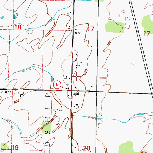 Topographic Map of Town Hall School, WI