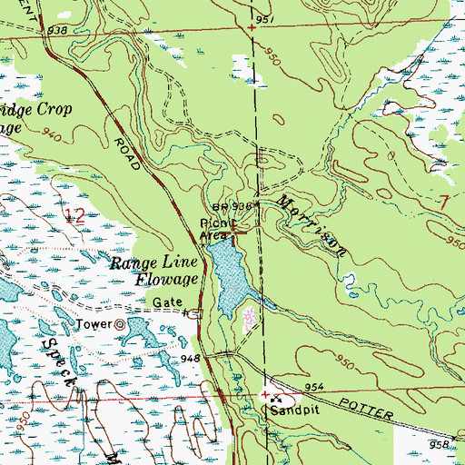 Topographic Map of Town Line Creek, WI