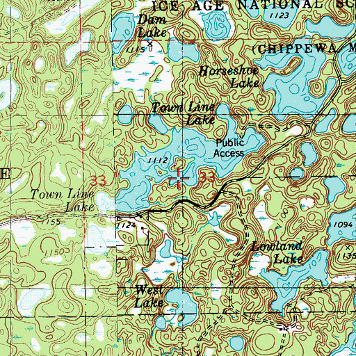 Topographic Map of Town Line Lake, WI