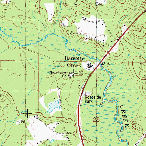 Topographic Map of Clearwater Cemetery, AL