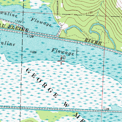 Topographic Map of Townline Flowage, WI
