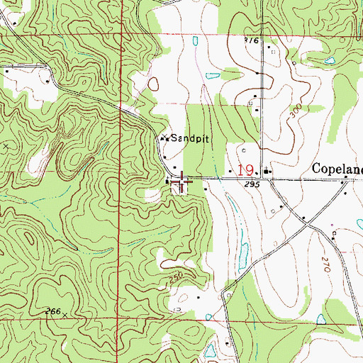 Topographic Map of Copeland Cemetery, AL