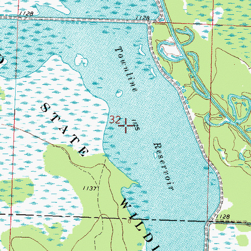 Topographic Map of Townline Reservoir, WI