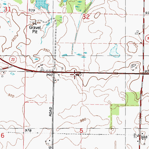 Topographic Map of Townline School, WI