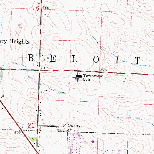 Topographic Map of Townview Elementary School, WI